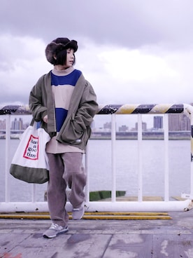 「DEMARCOLAB（デマルコラブ）のアイテム（ジャケット/アウター）」を使った、Unina·ゆりなさん（レディース・153cm）の冬コーディネート
