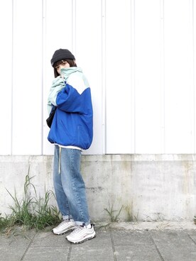 「REMIX（リミックス）のアイテム（ジャケット/アウター）」を使った、Unina·ゆりなさん（レディース・153cm）の春コーディネート