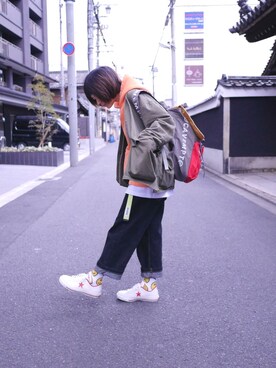 「DEMARCOLAB（デマルコラブ）のアイテム（ジャケット/アウター）」を使った、Unina·ゆりなさん（レディース・153cm）の春コーディネート