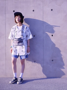 「B-SIDE（ビーサイド）のアイテム」を使った、Unina·ゆりなさん（レディース・153cm）の夏コーディネート
