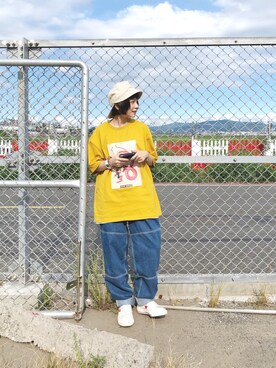 「DEMARCOLAB（デマルコラブ）のアイテム（帽子）」を使った、Unina·ゆりなさん（レディース・153cm）の夏コーディネート