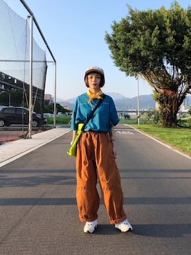 「DEMARCOLAB（デマルコラブ）のアイテム（帽子）」を使った、Unina·ゆりなさん（レディース・153cm）の秋コーディネート