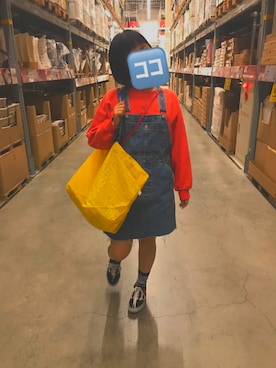 「TOMMY HILFIGER（トミーヒルフィガー）のアイテム（オールインワン・サロペット）」を使った、ニコさん（レディース・160cm）の秋コーディネート