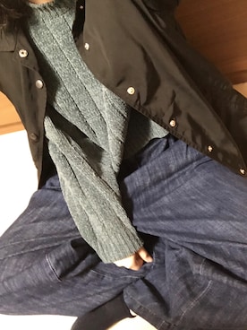 「w closet」｜「アイテム（ナイロンジャケット）」を使った、☺︎︎さん（レディース・161cm）の冬コーディネート
