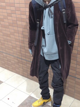 「アイテム（スーツパンツ）」を使った、トリーさん（メンズ・169cm）の冬コーディネート