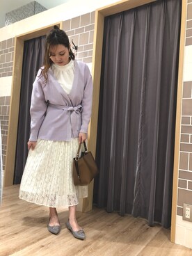 「アイテム（パンプス、グレー系）」を使った、はるかさん（レディース・161cm）の春コーディネート