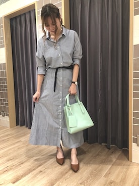 「テチチ(Te chichi)」｜「アイテム（シャツワンピース）」を使った、はるかさん（レディース・161cm）の春コーディネート