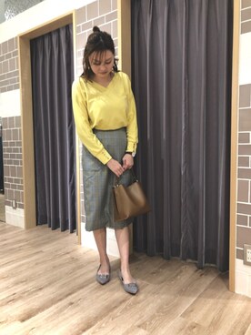 「アイテム（パンプス、グレー系）」を使った、はるかさん（レディース・161cm）の春コーディネート