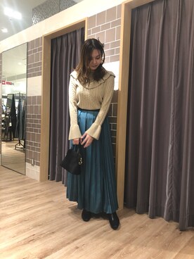 「Te chichi CLASSIC（テチチクラシック）のアイテム（ニット/セーター）」を使った、はるかさん（レディース・161cm）の秋コーディネート