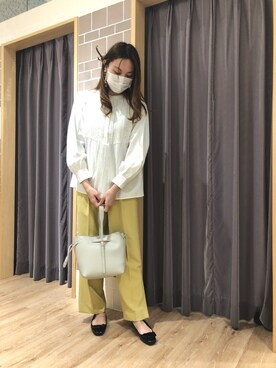 「スリット」｜「アイテム（バレエシューズ）」を使った、はるかさん（レディース・161cm）の冬コーディネート