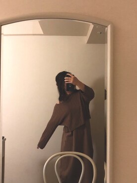 「CIAOPANIC TYPY（チャオパニックティピー）のアシメセットアップワンピース（ワンピース、ブラウン系）」を使った、えーりあんさん（レディース・164cm）の秋コーディネート