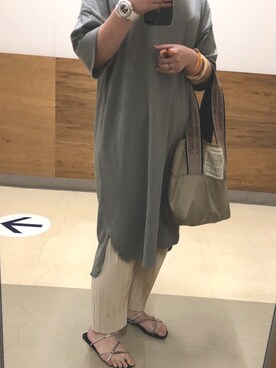 「CIAOPANIC TYPY（チャオパニックティピー）のアイテム（ワンピース/ドレス、グレー系）」を使った、えーりあんさん（レディース・164cm）の夏コーディネート