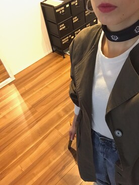 「GRL（グレイル）のアイテム（ノーカラージャケット）」を使った、chinoさん（レディース・163cm）の春コーディネート