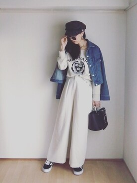 「GRL（グレイル）のアイテム（デニムジャケット）」を使った、S *•.●❃さん（レディース・167cm）の春コーディネート