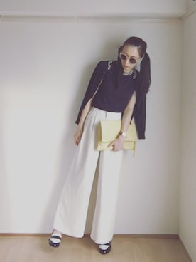 「OZOC（オゾック）のアイテム（クラッチバッグ）」を使った、S *•.●❃さん（レディース・167cm）の春コーディネート