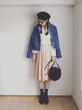 「GRL（グレイル）のアイテム（デニムジャケット）」を使った、S *•.●❃さん（レディース・167cm）の春コーディネート