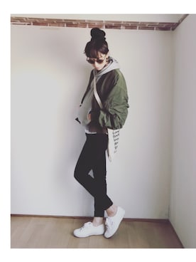 「SPERGA（スペルガ）のアイテム（スニーカー）」を使った、S *•.●❃さん（レディース・167cm）の春コーディネート