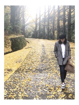 「ZOZO（ゾゾ）のスリムテーパードデニムパンツ［WOMEN］（デニムパンツ）」を使った、S *•.●❃さん（レディース・166cm）の秋コーディネート