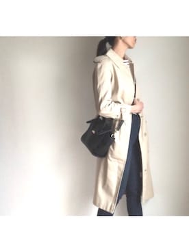 「アイラブCONVERSE」｜「アイテム（トレンチコート）」を使った、S *•.●❃さん（レディース・166cm）の秋コーディネート