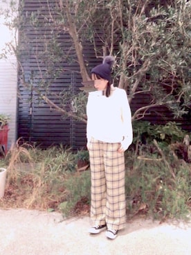 「DHOLIC（ディーホリック）のアイテム（ニットキャップ/ビーニー）」を使った、S *•.●❃さん（レディース・166cm）の冬コーディネート