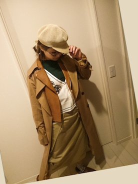 「茶色」｜「アイテム（トレンチコート）」を使った、youtanpooさん（レディース・165cm）の春コーディネート