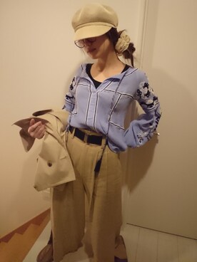 「Diagram（ダイアグラム）のアイテム（パンツ）」を使った、youtanpooさん（レディース・165cm）の春コーディネート