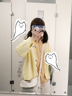 「毛衣」｜「アイテム（アクセサリー）」を使った、角落饭团-さん（レディース・163cm）の春コーディネート