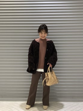 「ゆるニット」｜「アイテム（ブーティ）」を使った、kaoriさん（レディース・154cm）の冬コーディネート
