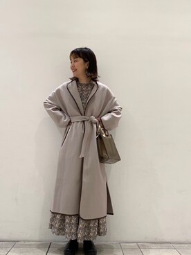 「秋のカフェオレコーデ」｜「アイテム（その他アウター）」を使った、kaoriさん（レディース・154cm）の秋コーディネート
