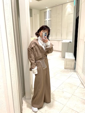 「mystic（ミスティック）のアイテム（ノーカラージャケット）」を使った、kaoriさん（レディース・154cm）の春コーディネート