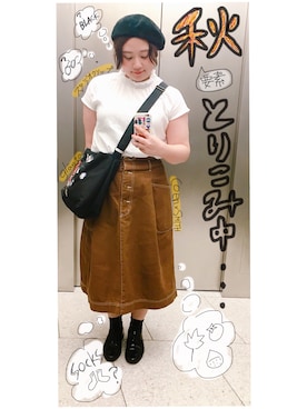 「ANAP（アナップ）のアイテム（ハンチング/ベレー帽）」を使った、おさむさん（レディース・159cm）の夏コーディネート