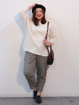「ANAP（アナップ）のアイテム（ハンチング/ベレー帽）」を使った、おさむさん（レディース・159cm）の秋コーディネート