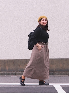 「アイテム（バックパック/リュック）」を使った、おさむさん（レディース・159cm）の秋コーディネート