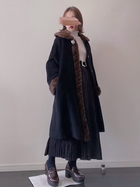 「ヴィンテージコート」｜びすこさん（レディース・153cm）の冬コーディネート