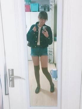 「日系休闲」｜「アイテム（ジャケット/アウター）」を使った、tinny_black さん（レディース・172cm）の春コーディネート