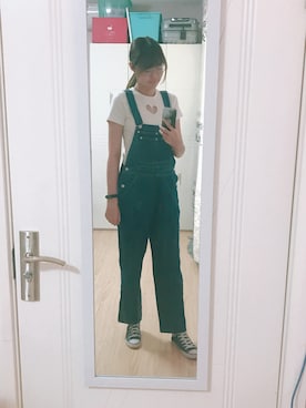 「日系休闲」｜「アイテム（オールインワン・サロペット）」を使った、tinny_black さん（レディース・172cm）の春コーディネート