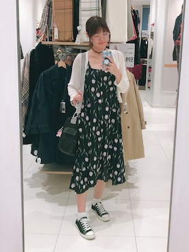 「日系极简」｜「アイテム（ジャンパースカート）」を使った、tinny_black さん（レディース・172cm）の夏コーディネート