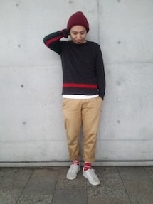 Dickies | ボーダーソックス(赤／白)(ソックス/靴下)