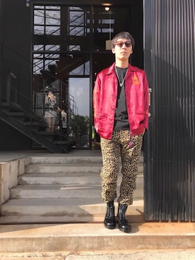 「レーヨンシャツ」｜「アイテム（アクセサリー）」を使った、けんたさん（メンズ・174cm）の春コーディネート