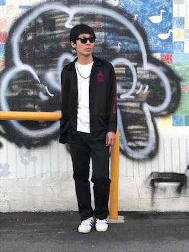 「シャツジャケット」｜「アイテム（財布/小物）」を使った、けんたさん（メンズ・174cm）の春コーディネート