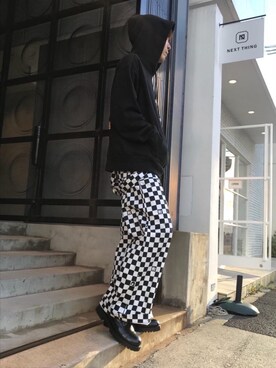 「コラボ」｜「アイテム（サロペット/オーバーオール）」を使った、けんたさん（メンズ・174cm）の夏コーディネート