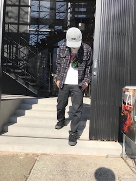 「HYSTERIC GLAMOUR（ヒステリックグラマー）のREVOLUTION SOUNDS刺繍 CPOシャツ（シャツ/ブラウス）」を使った、けんたさん（メンズ・174cm）の秋コーディネート