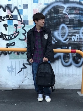 「HYSTERIC GLAMOUR（ヒステリックグラマー）のREVOLUTION SOUNDS刺繍 CPOシャツ（シャツ/ブラウス）」を使った、けんたさん（メンズ・174cm）の秋コーディネート