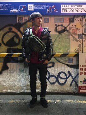 「カウチン」｜「アイテム（ダウンジャケット/コート）」を使った、けんたさん（メンズ・174cm）の秋コーディネート