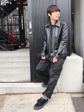 ライダースジャケットを使った ラフ のメンズ人気ファッションコーディネート ユーザー ショップスタッフ Wear