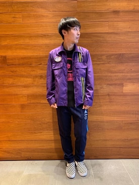 「サマーニット」｜「アイテム（ブルゾン）」を使った、けんたさん（メンズ・174cm）の夏コーディネート