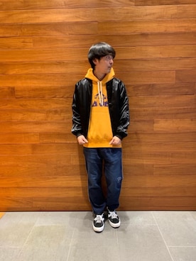 「ラフ」｜「アイテム（スカジャン）」を使った、けんたさん（メンズ・174cm）の秋コーディネート