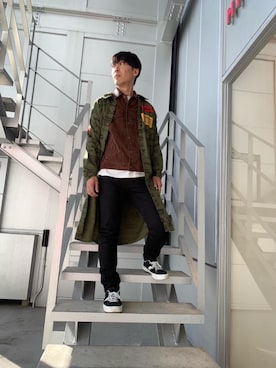「アイテム（シャツワンピース、その他）」を使った、けんたさん（メンズ・174cm）の秋コーディネート