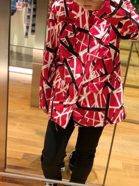 「アイテム（ミリタリージャケット、レッド系）」を使った、けんたさん（メンズ・174cm）の秋コーディネート