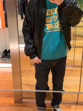 「ラフコーデ」｜「アイテム（スカジャン）」を使った、けんたさん（メンズ・174cm）の冬コーディネート